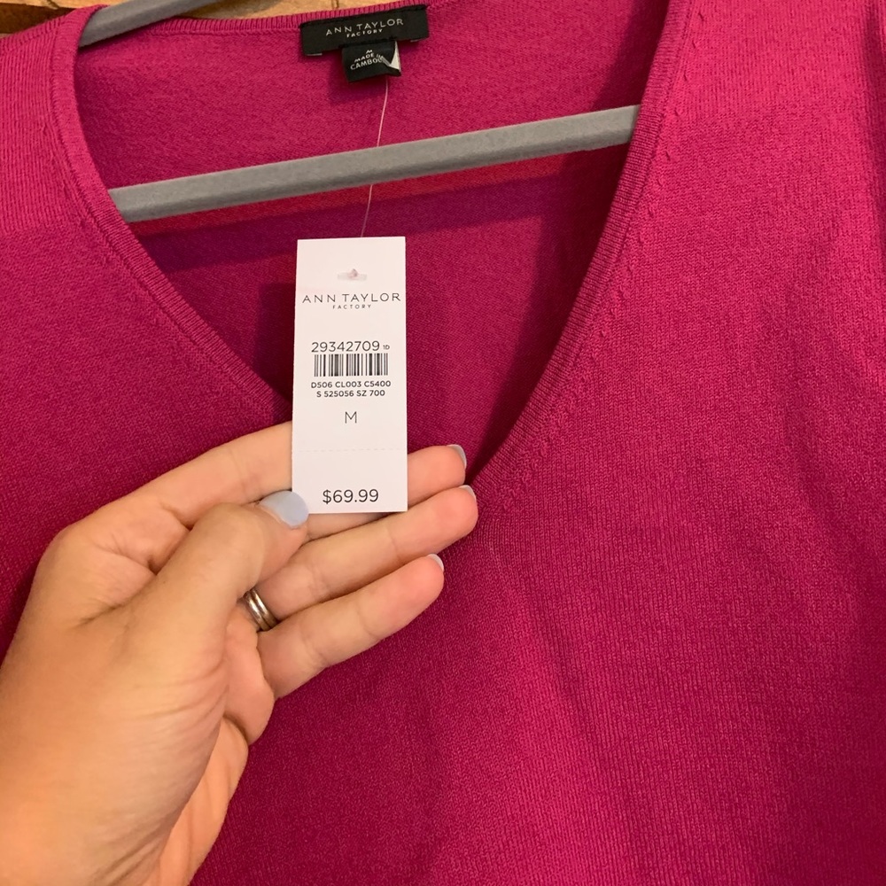 Fuchsia Ruffle Sleeve Sweater - Picture 4 of 4